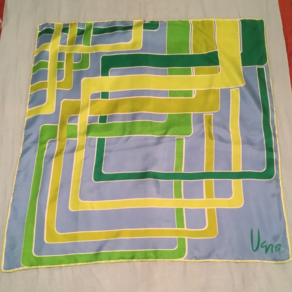 Vintage Vera Silk Square Geometric Scarf